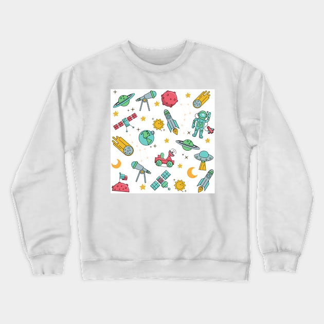 Outerspace pattern gift for outer space lovers Crewneck Sweatshirt by CuTeGirL21